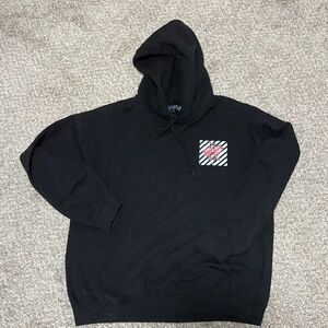 Stylish Black Hoodie with Graphic Patch